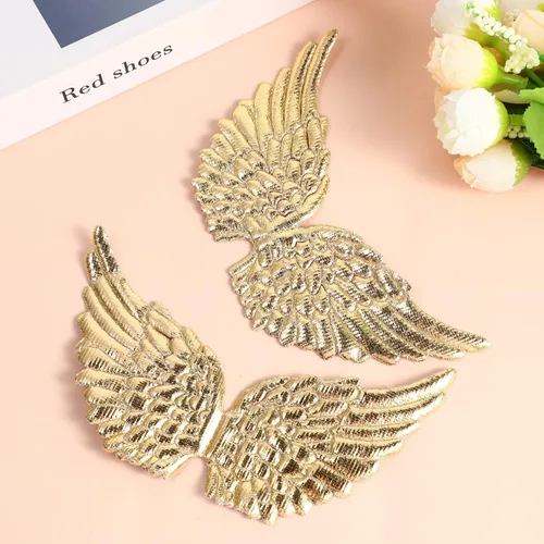 Miniatura 4 de NUOBESTY Parches de alas de ángel para manualidades, accesorios para el cabello, 12 unidades (dorado)