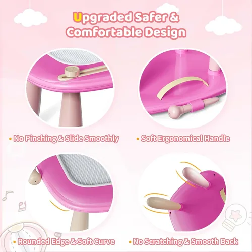 Miniatura 5 de Kikidex Juguetes para niños pequeños de 1 a 3 años, tablero magnético resistente, reutilizable, sin ensuciar, juguetes educativos de aprendizaje Rosa
