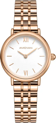 Miniatura 9 de Reloj dorado para mujer con pequeña banda de malla de acero inoxidable, minimalista de dos manecillas, esfera romana de caja redonda, herramienta