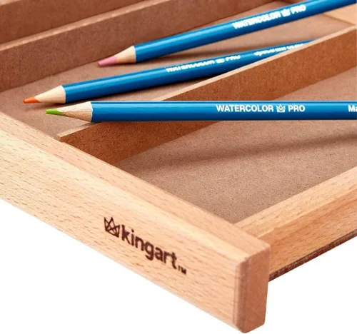 Miniatura 6 de KINGART Caja de almacenamiento de madera con 6 cajones para artistas, 15-3/4 pulgadas de ancho x 10 pulgadas de profundidad x 6-1/2 pulgadas