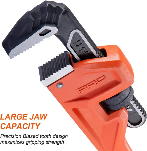 Miniatura 3 de Vanquish Llave de tubo de aluminio resistente, llave de fontanería ajustable de 12 pulgadas(3531)