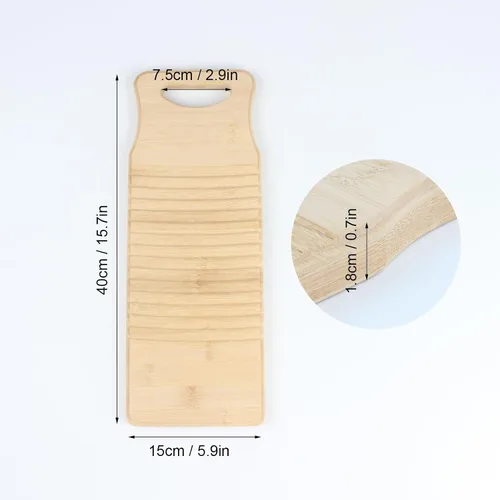 Miniatura 2 de Tabla de lavado de manos de bambú para lavar la ropa, tabla de limpieza para lavar las manos, tabla de fregar a la antigua, lavadora de manos
