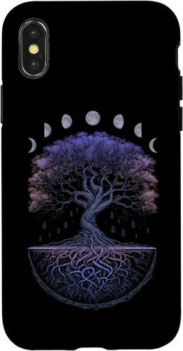 Miniatura 5 de Funda para iPhone 11 Pro Max Yggdrasil nórdico árbol de la vida vikinga fases de la luna