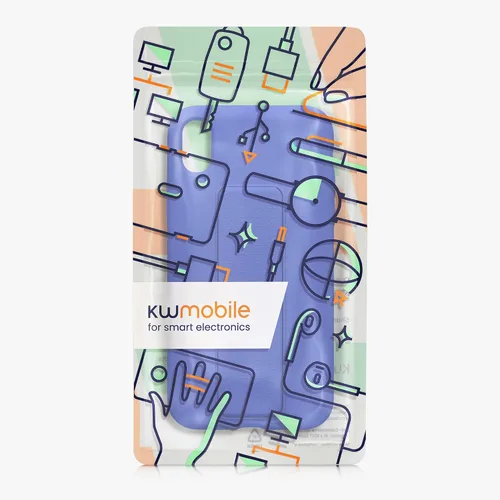 Miniatura 7 de kwmobile Funda compatible con Apple iPhone XR - Funda con correa de mano y revestimiento de silicona TPU suave - Azul Báltico
