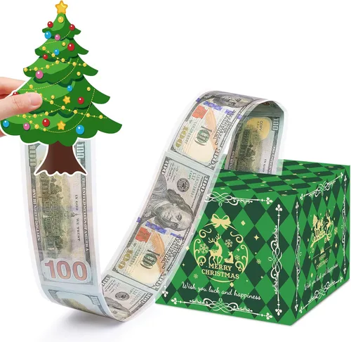 Caja de Dinero de Navidad para Tirar Regalo en Efectivo, Soporte Sorpresa de Dinero en Efectivo para Niños y Adultos, Caja de Dinero Navideña