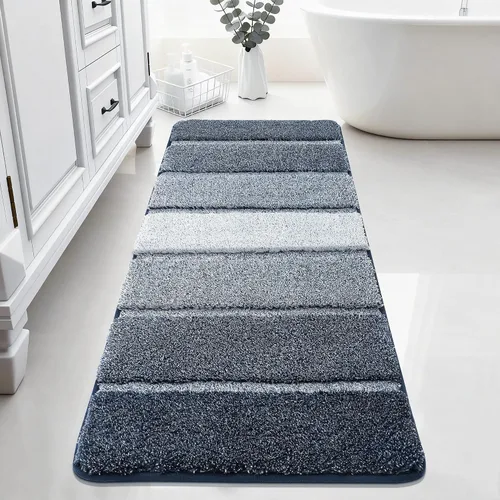 Miniatura 44 de COSY HOMEER Alfombras de baño de 24 x 17 pulgadas, ultra suaves y absorbentes, con respaldo de TPR antideslizante, lavable a máquina, alfombra Beige