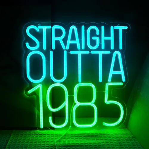 Miniatura 8 de Straight Outta - Letreros de neón de 1986 con texto en inglés "Happy Birthday", lámpara brillante para 40 años, 40 años, luces de neón retro