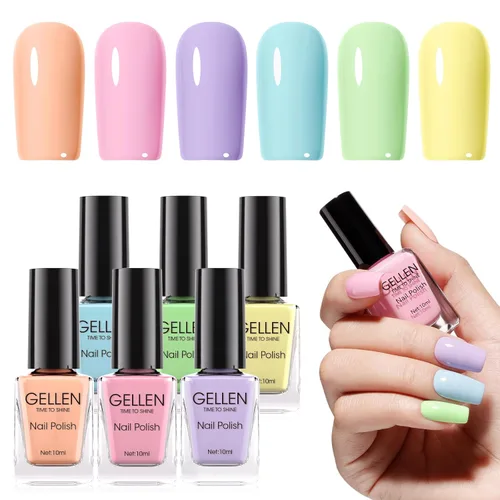 Miniatura 38 de GELLEN Juego de Esmalte de Uñas en 4 Colores Negro, Blanco, Gris & Base y Capa Superior, Esmalte de Uñas de Tendencia Otoño/Invierno Negro, Blanco