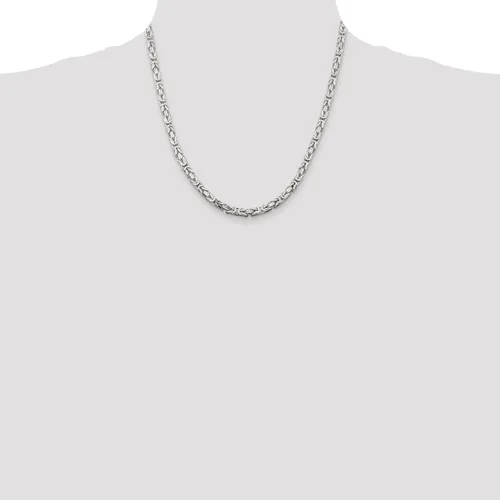 Miniatura 5 de IceCarats Collar de cadena de eslabones bizantinos de plata de ley 925 de 0.167 in