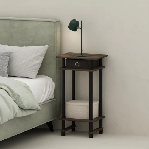 Miniatura 8 de Mesa de noche con cajón Furinno, Madera Roble francés