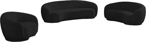 Miniatura 13 de Meridian Furniture 693Black-S Hyde Collection Modern Sofá tapizado de tela Boucle contemporáneo, negro, 89.5 pulgadas de ancho x 38 pulgadas