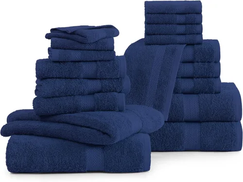 Miniatura 2 de LANE LINEN - Juego de toallas de baño, 18 piezas, 100% algodón, tamaño grande, 4 toallas de baño, 6 toallas de mano, 8 toallas pequeñas, para spa