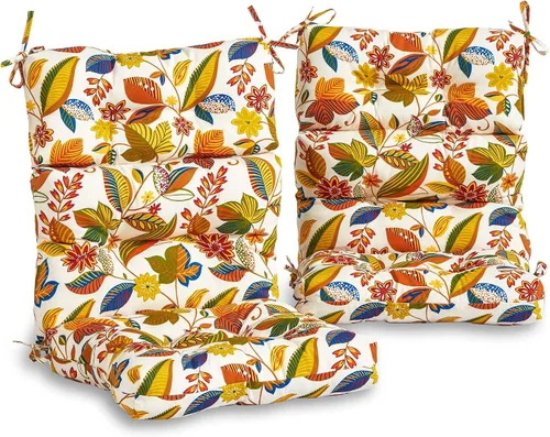 Miniatura 8 de South Pine Porch Cojín para silla de respaldo alto al aire libre (juego de 2), Aloha Black Floral