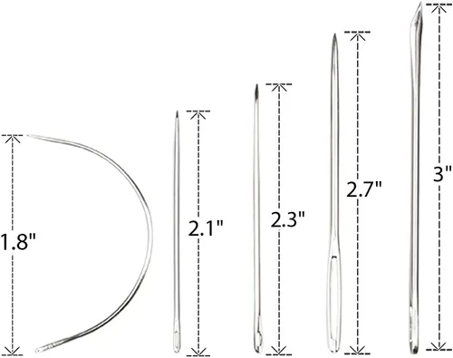 Miniatura 2 de Eketirry Kit de agujas de coser a mano, agujas de mano resistentes para tapicería, alfombras, cuero, reparación de lona (5 piezas)