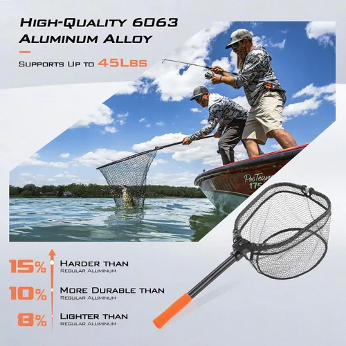 Miniatura 2 de KastKing Red de pesca Brutus, red de aterrizaje de peces plegable y extensible, red de pesca ligera y portátil con mango de espuma EVA suave