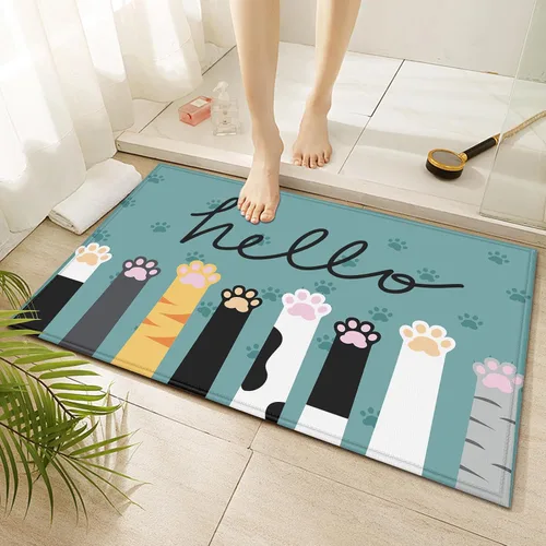 Miniatura 13 de Tapete de baño de mármol blanco y negro, antideslizante, lavable, de secado rápido, para entrada, interior y exterior, lavandería, 17 x 30 pulgadas