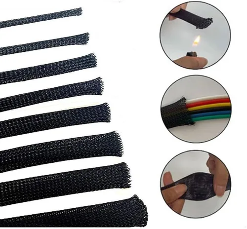 Miniatura 5 de Aicosineg Funda de cable trenzado flexible de PET de 16 pies de ancho de 0.5 pulgadas de ancho, funda de malla de alambre flexible para TV, audio