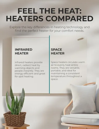 Miniatura 2 de EconoHome - Panel calefactor de pared con termostato - Calefactor eléctrico montado en pared para uso interior - Calefactor convector de 400 vatios
