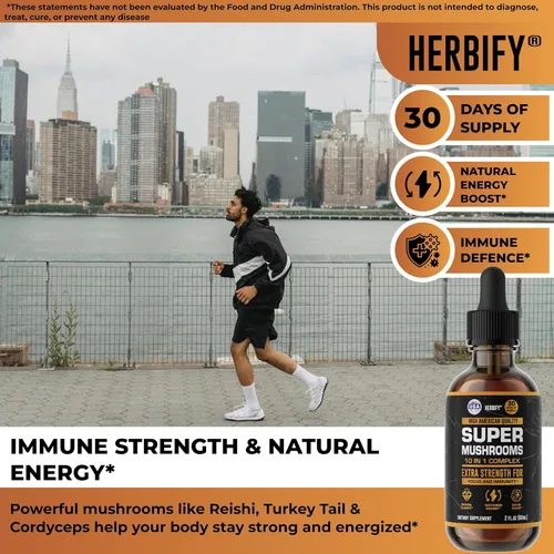 Miniatura 3 de Suplemento de hongos – Lions Mane Reishi Cordyceps Chaga Turkey Tail Inulina y más hongos para apoyo inmunológico, energía – Suplementos cerebrales