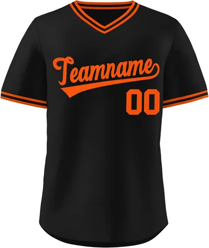 Miniatura 8 de KXK - Camiseta de béisbol personalizada con nombre y número cosidos, estilo Hip Hop, con cuello en V, atlética, para hombres, mujeres y jóvenes