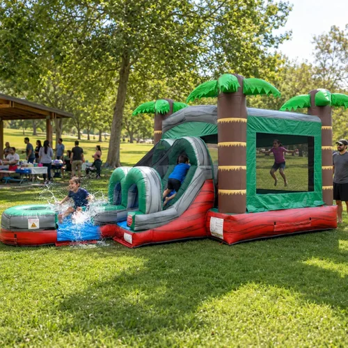 Miniatura 10 de TentandTable Tobogán acuático inflable para niños pequeños y niños, castillo animoso de grado comercial para adultos, casa de salto, incluye Mármol