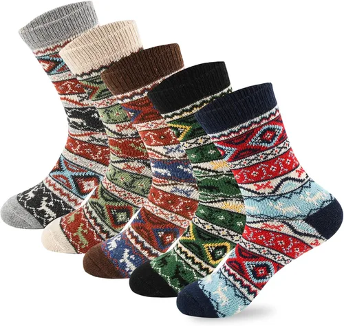 LKV Calcetines de invierno para mujer, caja de regalo, calcetines de lana gruesa, suaves, cálidos, calcetines casuales para mujer, calcetines de