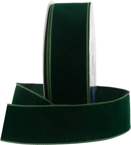 Royal Imports Cinta Navideña Tradicional con Alambre Impermeable, Decoración Floral y de Manualidades - 2.5" (#40) - 50 Yardas (150') - Verde con