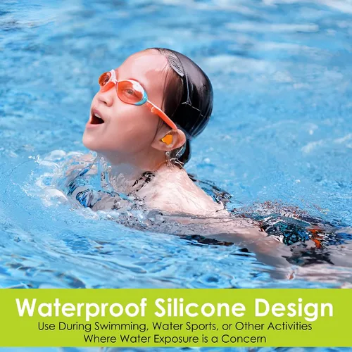 Miniatura 5 de 6 pares de tapones para los oídos de silicona suave de calidad, pequeños tapones moldeables para piscina, surf, baño, agua, buceo, concierto