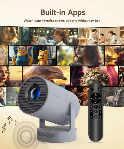 Miniatura 6 de 【Enfoque eléctrico】Mini proyector Magcubic compatible con 4K, proyector inteligente con WiFi 6 y Bluetooth 5.4, altavoz base sonora de 5 W, rotación