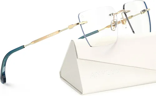 Miniatura 25 de ANYLUV Rimless Blue Light Glasses for Women/Men, Fashion Lightweight Blue Light Blocking Glasses with Stylish Metal Temples