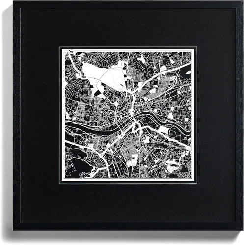 Miniatura 6 de O3 Design Studio Aberdeen - Mapa de papel cortado en papel blanco de 12 x 12 pulgadas