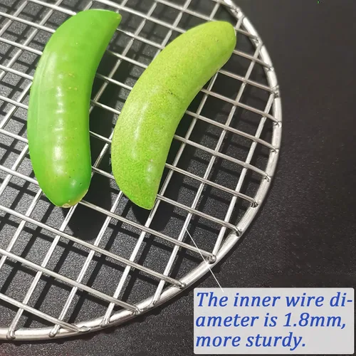 Miniatura 5 de Rejilla de acero inoxidable con diámetro de alambre cruzado de 7.9 pulgadas, para cocinar al vapor, refrigeración y hornear, para freidora de aire