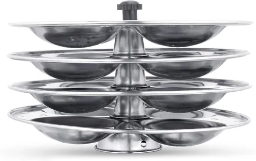 Miniatura 4 de Vinod Soporte Idli de acero inoxidable adecuado para cocina india - Soporte de 3 niveles - Hace hasta 12 Idlis - Resistente al polvo - Platos