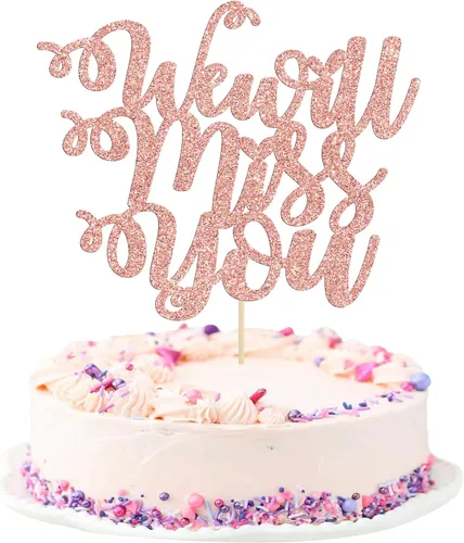 Miniatura 9 de 1 paquete de decoración para tartas con purpurina de corazón de buena suerte para cambio de trabajo, despedida de jubilación, graduación, temática