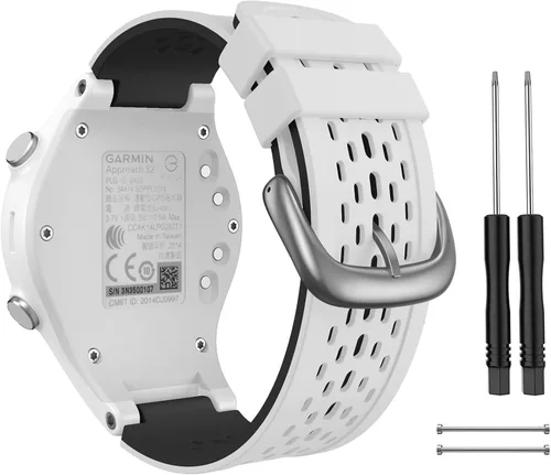 Correa de color dos en uno para Garmin Approach S2/S4, correa de repuesto de silicona Starp para reloj Garmin Approach S2/S4, color blanco