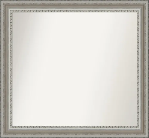 Miniatura 17 de Amanti Art Espejo de baño plateado para sobre el fregadero, 26 x 26 pulgadas, espejo cuadrado de plata antigua, marco de madera tradicional mediano