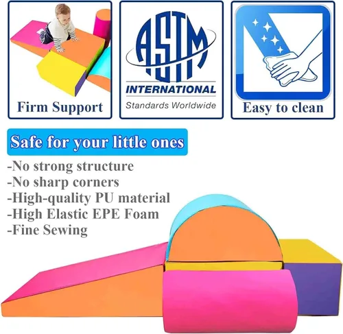 Miniatura 6 de C-CHAIN Esterilla de quesos plegable para gimnasia, gimnasio, fitness, habilidad para voltear en forma de habilidad para niños, jugar en casa