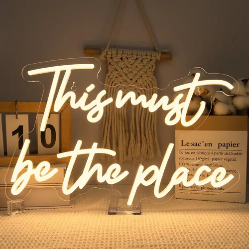 Miniatura 7 de Este Debe Ser El Lugar Letrero De Neón Letra Rosa Led Para Decoración De Pared Usb Letrero De Palabra Enciende Para Dormitorio Sala De Juegos Salón