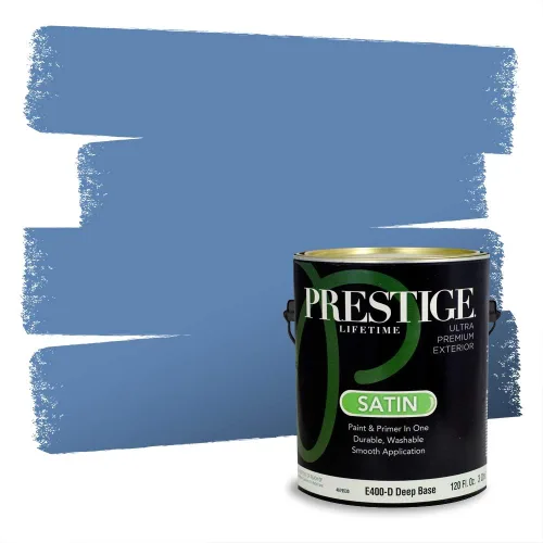 Miniatura 1260 de Pintura Exterior + imprimación PRESTIGE, todo-en-uno, 1 galón, acabado mate, color comparable al Valspar* Royal Gray* VS151-Gris real