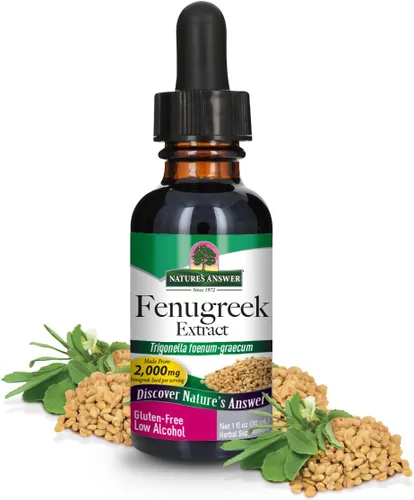 Miniatura 8 de Nature's Answer Semilla de fenogreco con alcohol orgánico de 2000 mg de extracto de 1 oz Reproductivo femenino y apoyo para la lactancia Ayuda