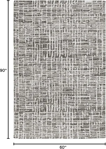 Miniatura 2 de Liora Manne Savannah Grid - Alfombra de lana para interiores, color carbón, 5 pies x 7 pies 6 pulgadas, color gris y negro Gris carbón y negro