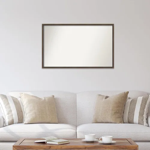 Miniatura 4 de Amanti Art Espejo de baño marrón para sobre el fregadero, 24 x 39 pulgadas, espejo de tocador rectangular de cuña de madera dura, moca, marco