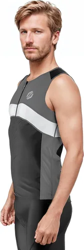Miniatura 7 de SLS3 Tri Top Hombre - Camiseta de triatlón sin mangas para hombre - Material PRO Premium FX - Camisas de triatlón de 3 bolsillos para hombre