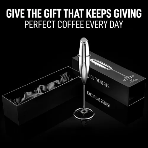Miniatura 551 de Zulay Milk Boss Espumador de leche potente manual, hace espuma para latte, batidor para mezclar bebidas, café, miniespumador para capuchino, frappé