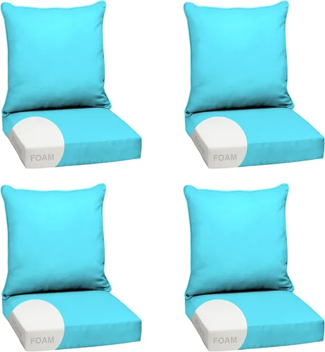 Miniatura 113 de Arden Outdoor Deep Seat Cushion Set, 24 x 24 pulgadas, Cojín para patio resistente al clima, a la lluvia y a la decoloración para silla, sofá y sofá