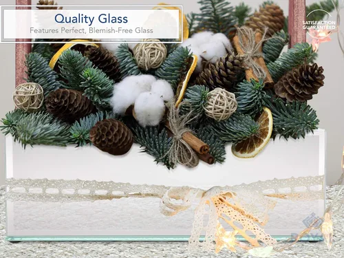 Miniatura 3 de Royal Imports Jarrón de Cristal para Flores Centrepiece Decorativo para el Hogar o Boda - Forma Rectangular Oblonga, 12 pulgadas de Largo, Apertura