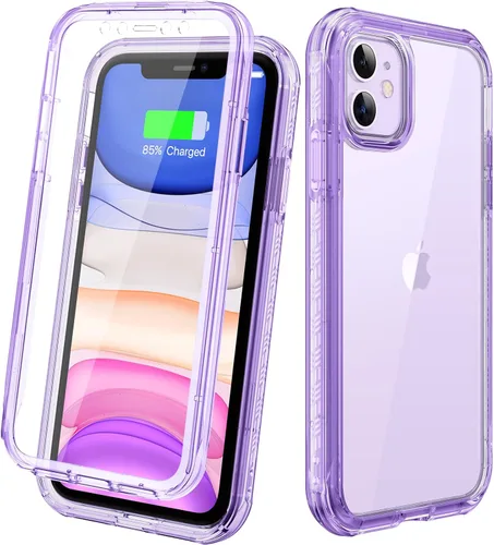 Miniatura 104 de Diaclara - Funda compatible con iPhone 11, carcasa resistente de cuerpo completo con protector de pantalla integrado sensible al tacto y Transparente