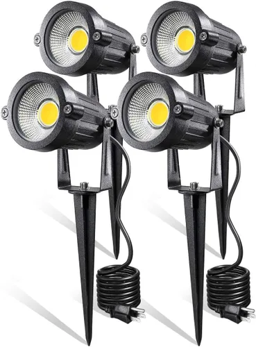 Z Luces LED para paisaje, 5 W, para caminos al aire libre, jardín y patio, reflector de jardín impermeable IP65, foco al aire libre con estaca,