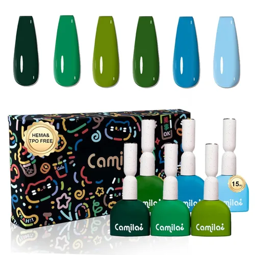 Miniatura 11 de CAMILA ¿ Juego de 6 esmaltes de uñas de gel sin Tpo de 0.5 fl oz sin Hema de colores neutros color nude claro para remojar el esmalte de gel LED