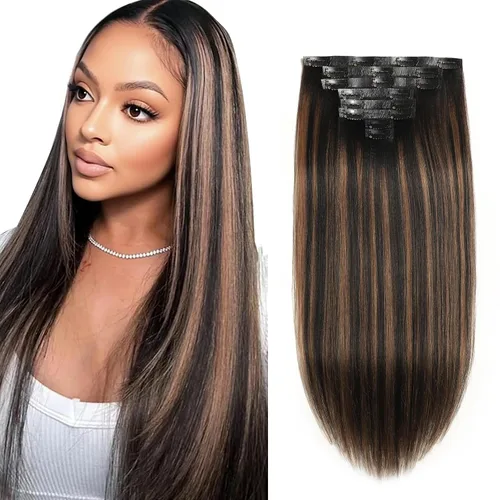 Miniatura 19 de Extensiones de cabello lacio italiano Yaki con clip, cabello humano Remy real, grado 8A, grueso, virgen, 4C, afroamericanos, cabeza completa